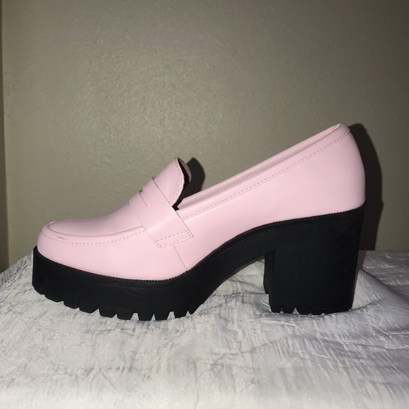 Faux-leather pink chunky heel - Picture 3 of 5